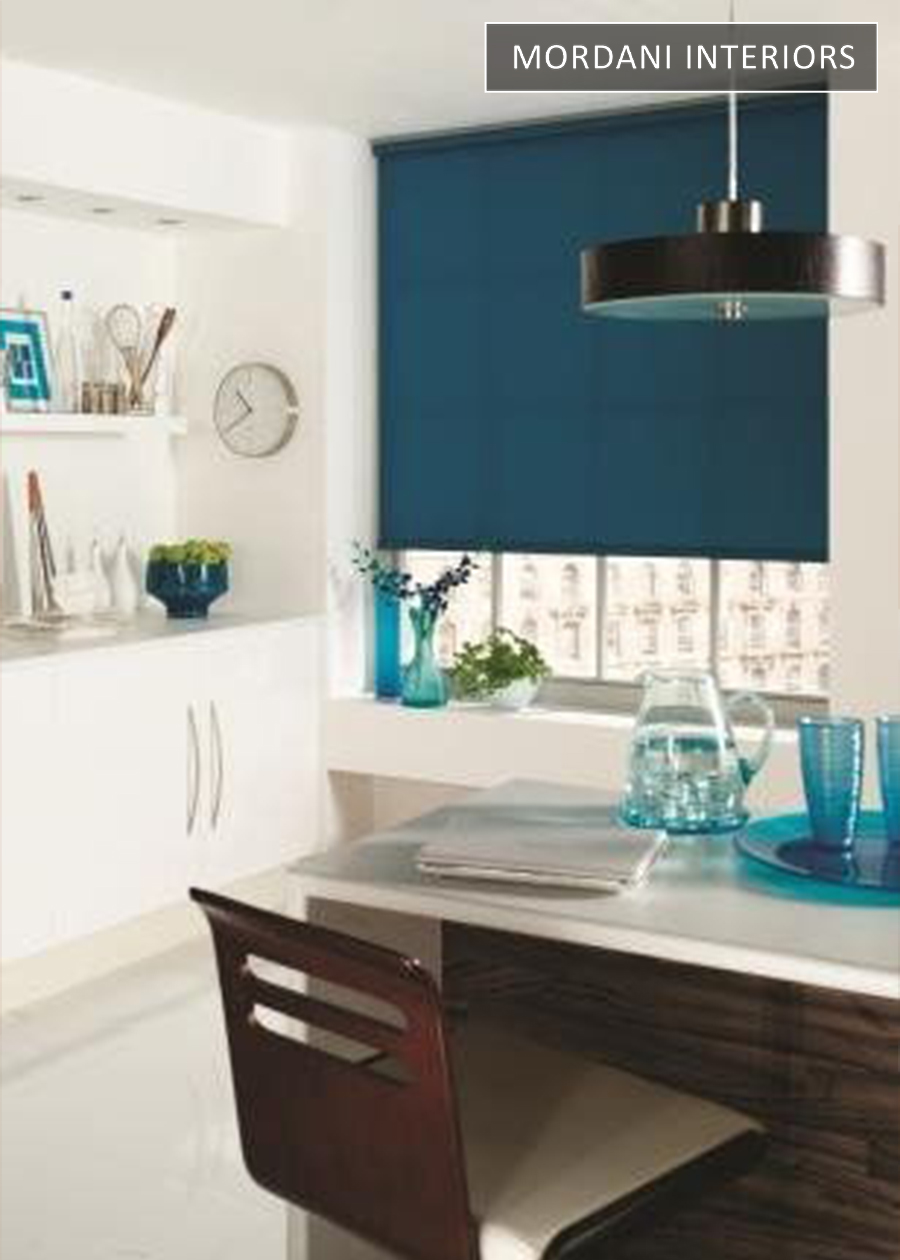 Techno Fab Turquoise Blue Translucent Roller Blinds 